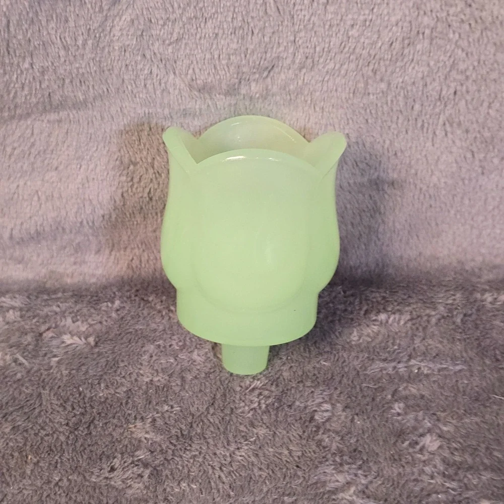 Vintage Jadeite Tulip Votive Candle Holders With Peg Base Set Of Two